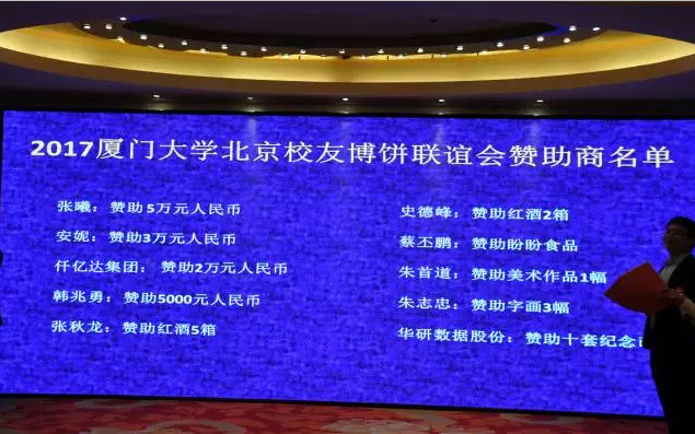 “博餅”是閩南地區(qū)有的傳統(tǒng)形式歡慶，此次活動以這種形式向母校致以美優(yōu)的祝福，也寄托著各地廈人永久母校情和青春回憶的活動。